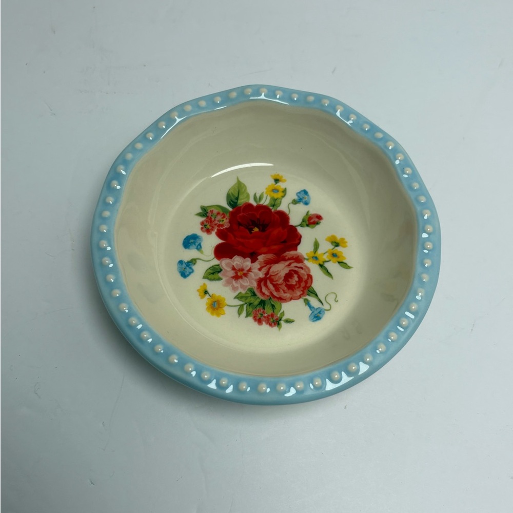 NWT Pioneer Woman Sweet Rose Mini Pie Pan Floral Ceramic